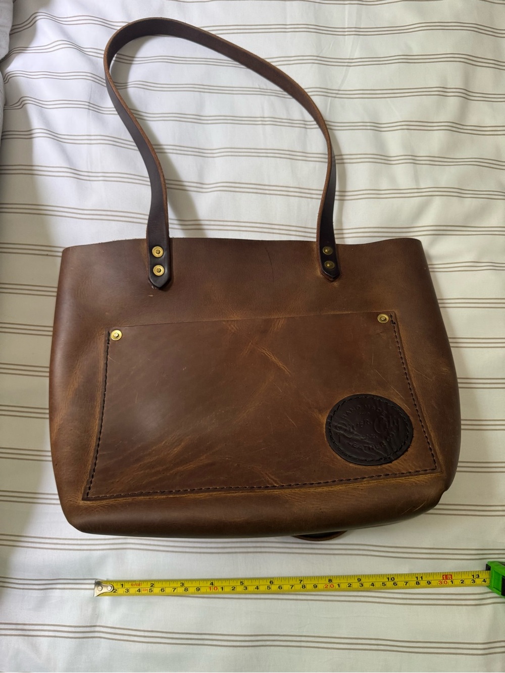 River City Genuine Brown Leather Tote Bag